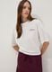 T-shirt bianca in puro cotone con ricamo boxy fit_0