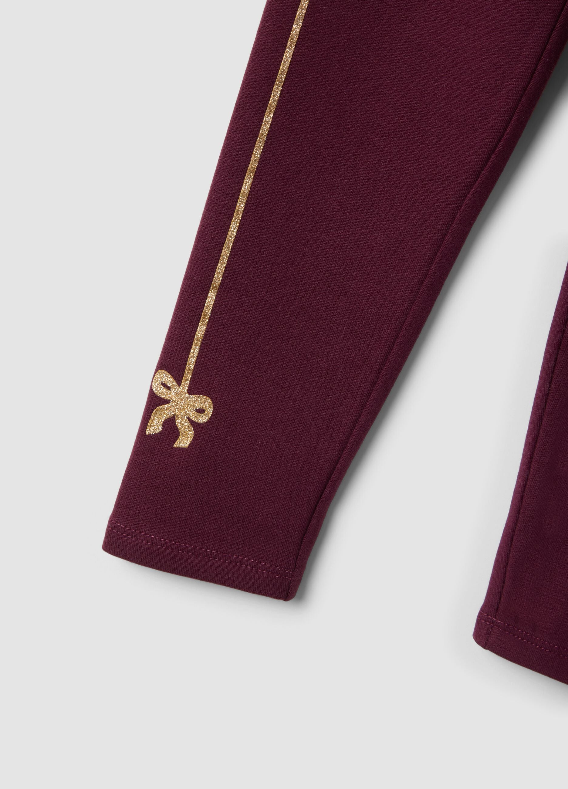 Purple skinny-fit leggings in stretch organic cotton