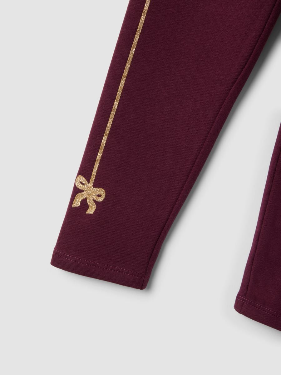 Purple skinny-fit leggings in stretch organic cotton_2