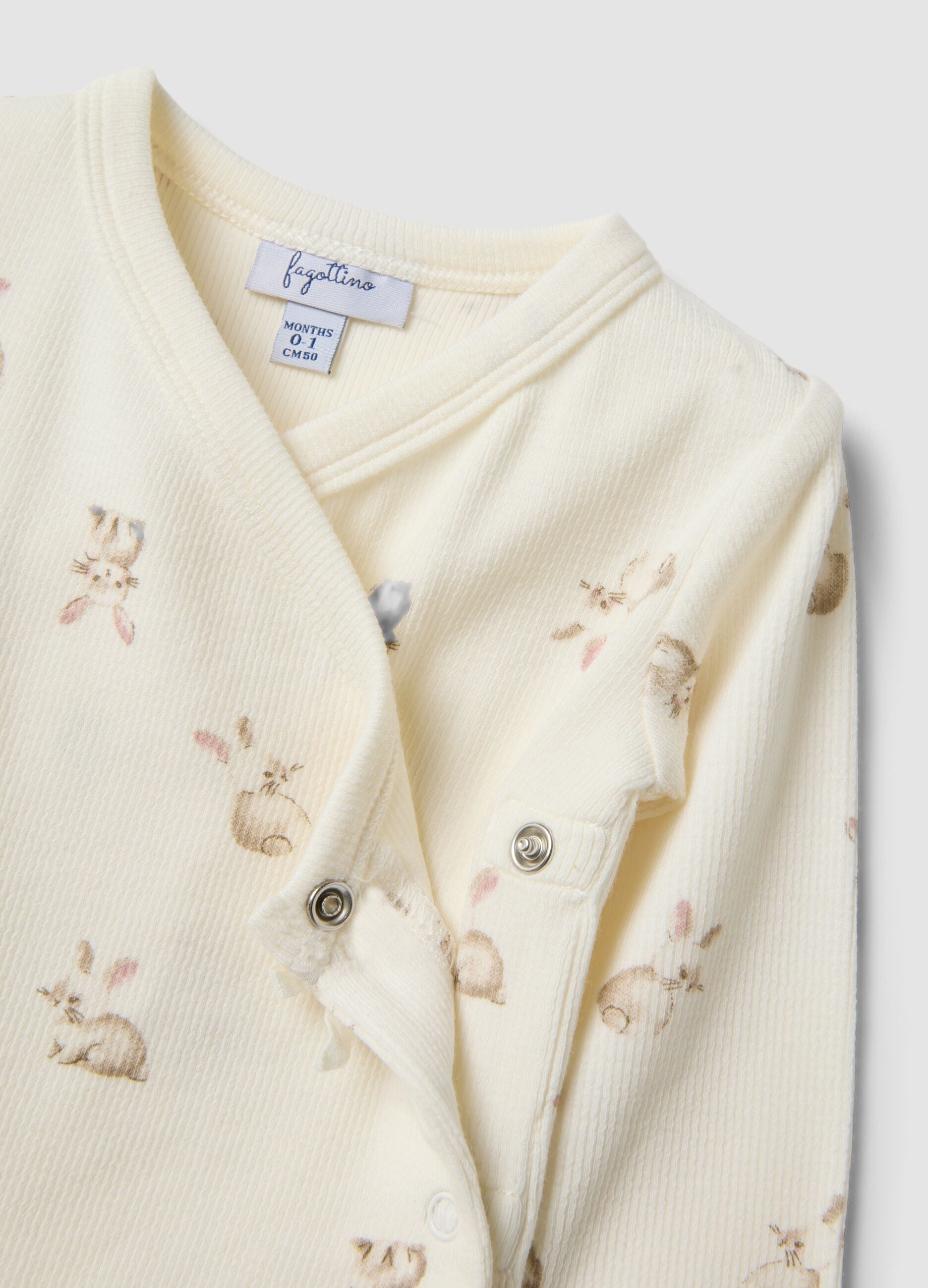 Weisses Set aus Bio-Baumwolle mit Wickelbody f&uuml;r Baby M&auml;dchen