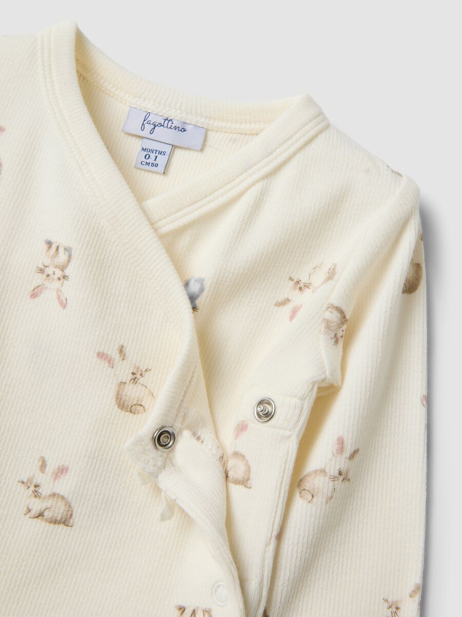 Weisses Set aus Bio-Baumwolle mit Wickelbody f&uuml;r Baby M&auml;dchen_3