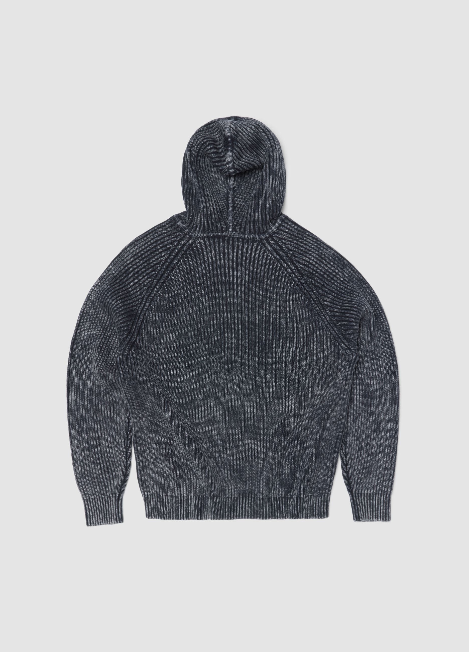 Vintage Grey Rippstrick-Hoodie