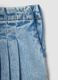 Light blue pleated denim skirt in pure cotton for girls_3