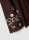Brown pure cotton long skirt regular fit with floral embroidery_1
