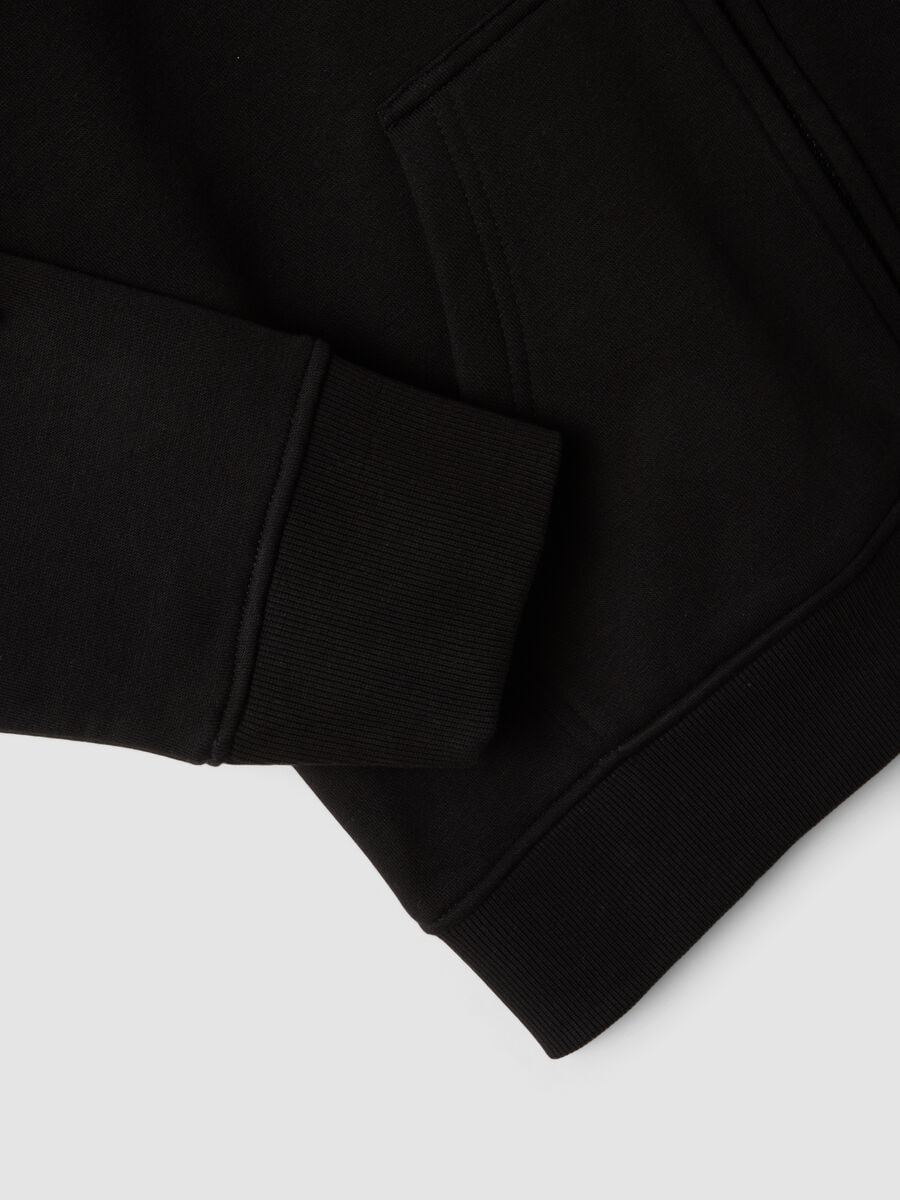 Black cotton-blend regular-fit hoodie_2
