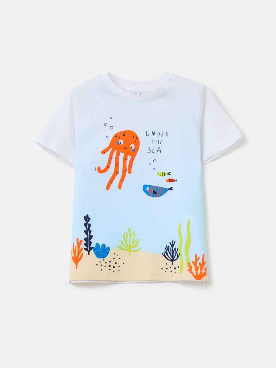 T-shirt con stampa pesciolini_0