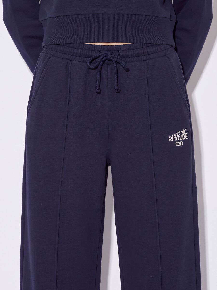 Blue cotton-blend straight-fit joggers_3