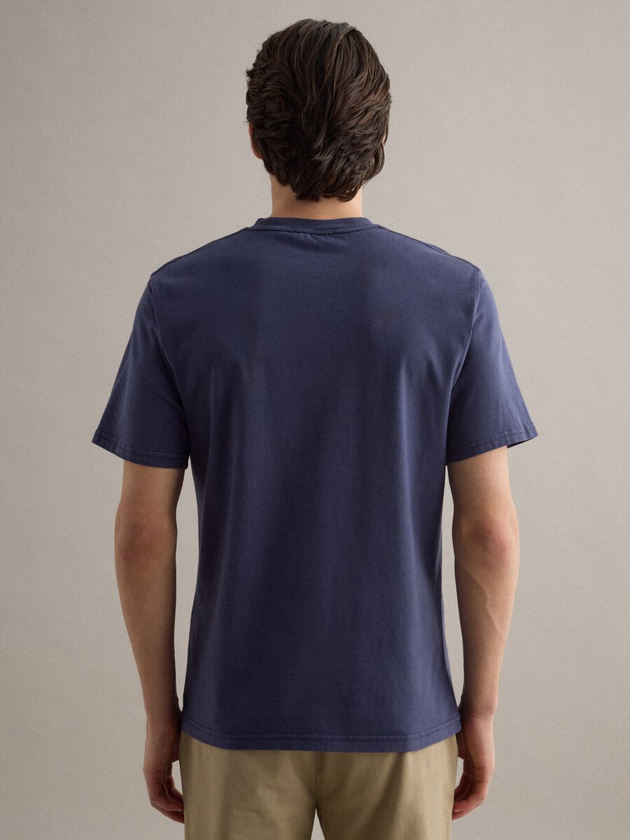 Blue pure cotton relaxed fit T-shirt_3