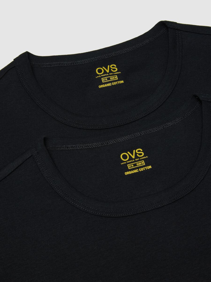 Doppelpack Schwarze Bio-Baumwolle Rundhals-T-Shirts Regular Fit_1