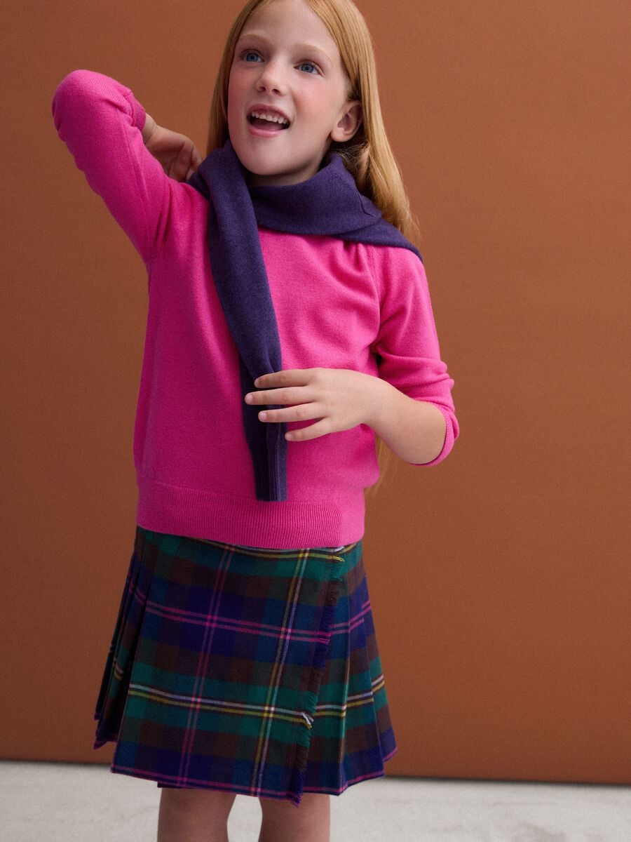 Pink pure wool long-sleeve jumper, regular fit_1