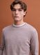 Beige pure merino wool crew-neck jumper, regular fit_1