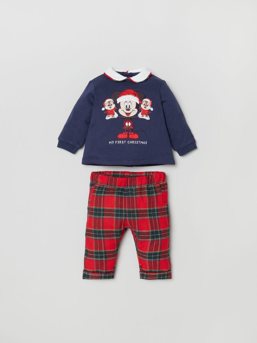 Jogging set with embroidered Christmas Mickey Mouse_0