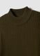 Green ribbed viscose-blend top with high neck_5