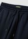 Blue cotton-blend joggers with cuffed hem and drawstring_6