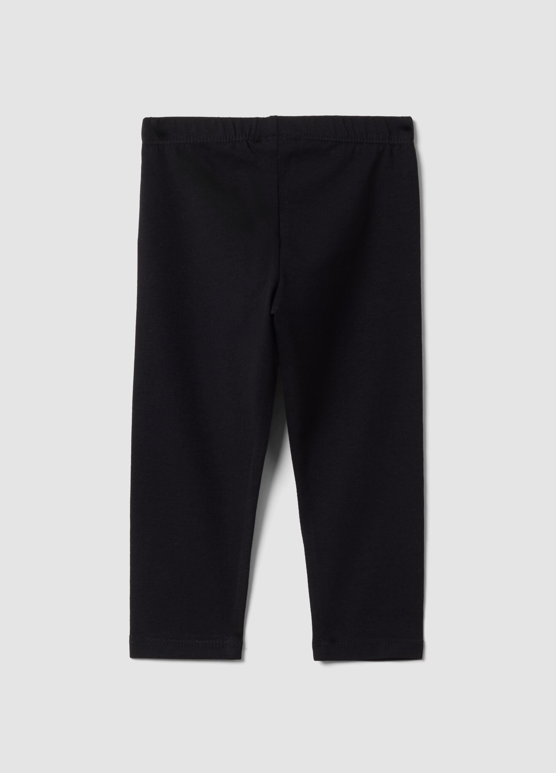 Schwarze Slim-Fit-Leggings aus elastischer Bio-Baumwolle f&uuml;r M&auml;dchen