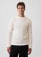 Men&rsquo;s ivory white long-sleeve stretch cotton T-shirt with GAP logo_0