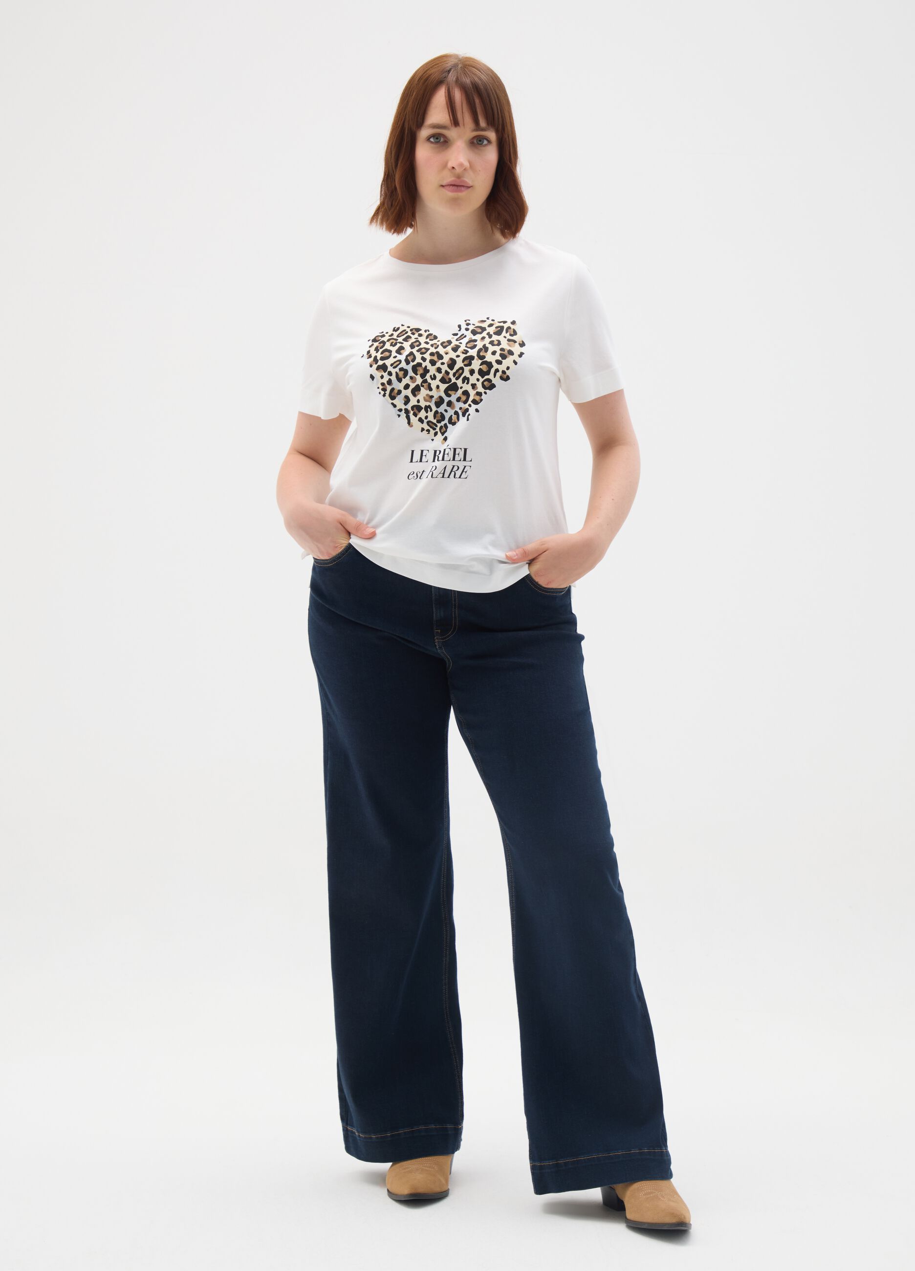 Women's White Pure Cotton T-shirt