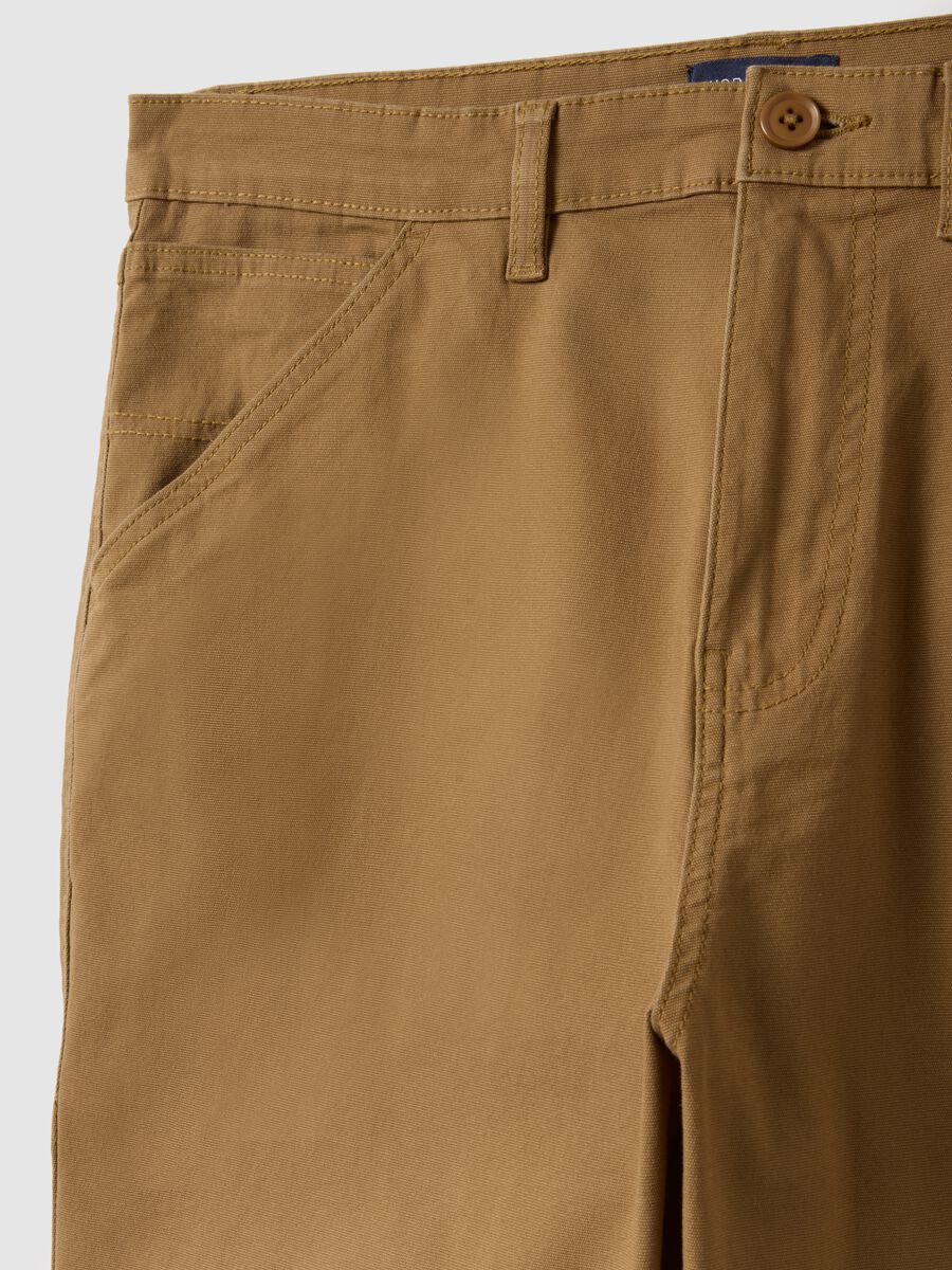 Slim Fit braune Chino-Hose aus elastischer Baumwolle_5