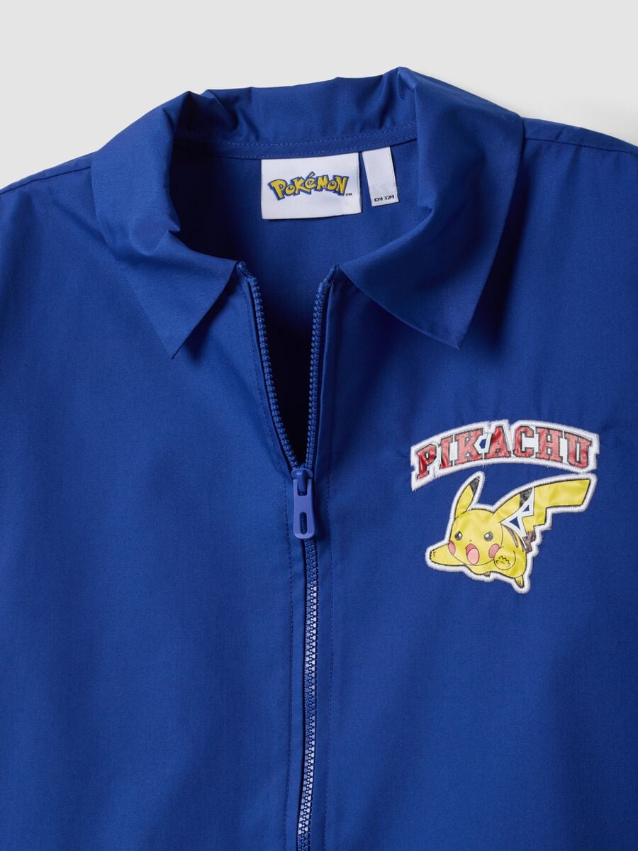 Blue school apron with zip and Pok&eacute;mon embroidery for boys_2