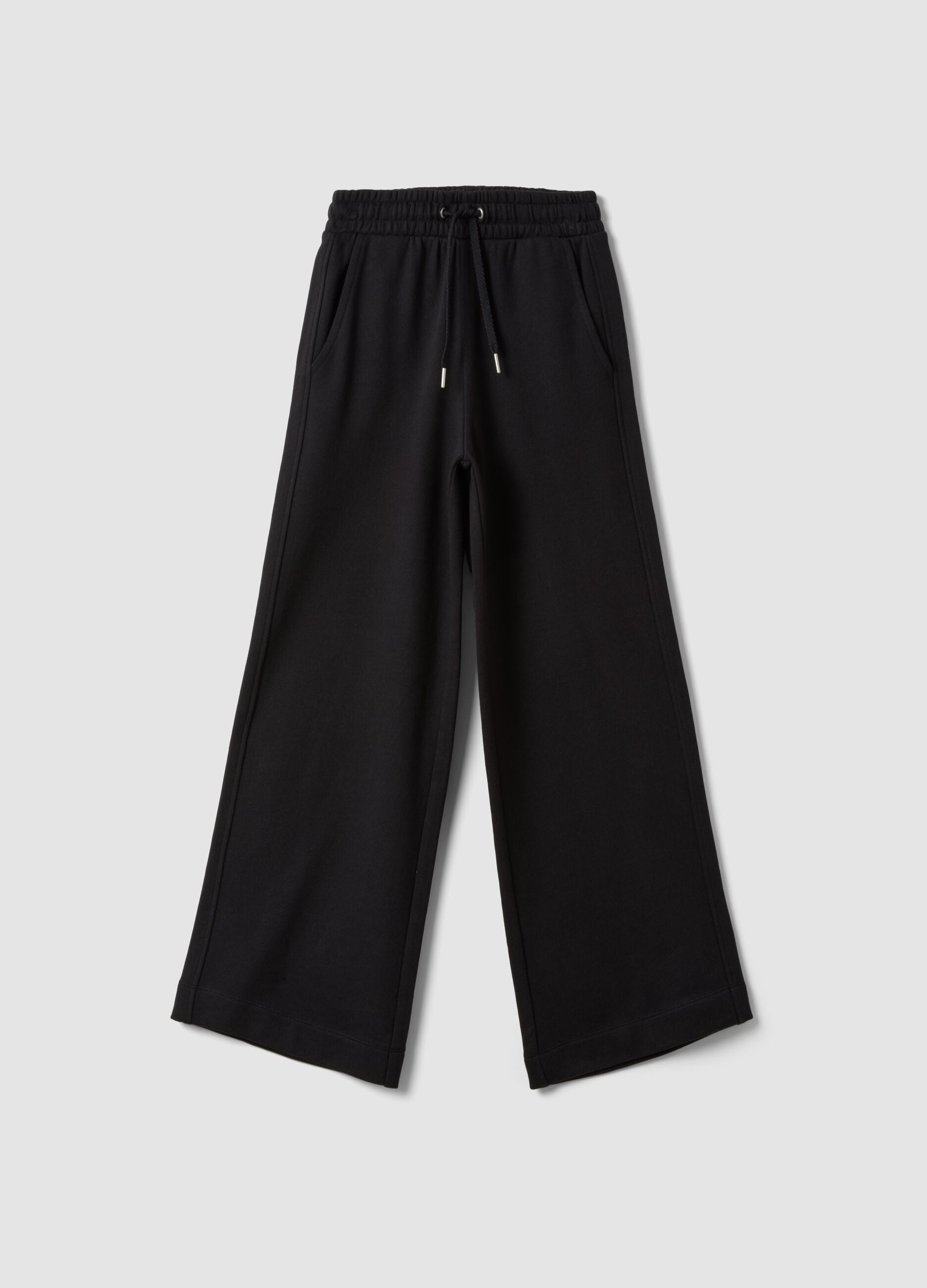 Girls&rsquo; black culotte trousers in pure organic cotton