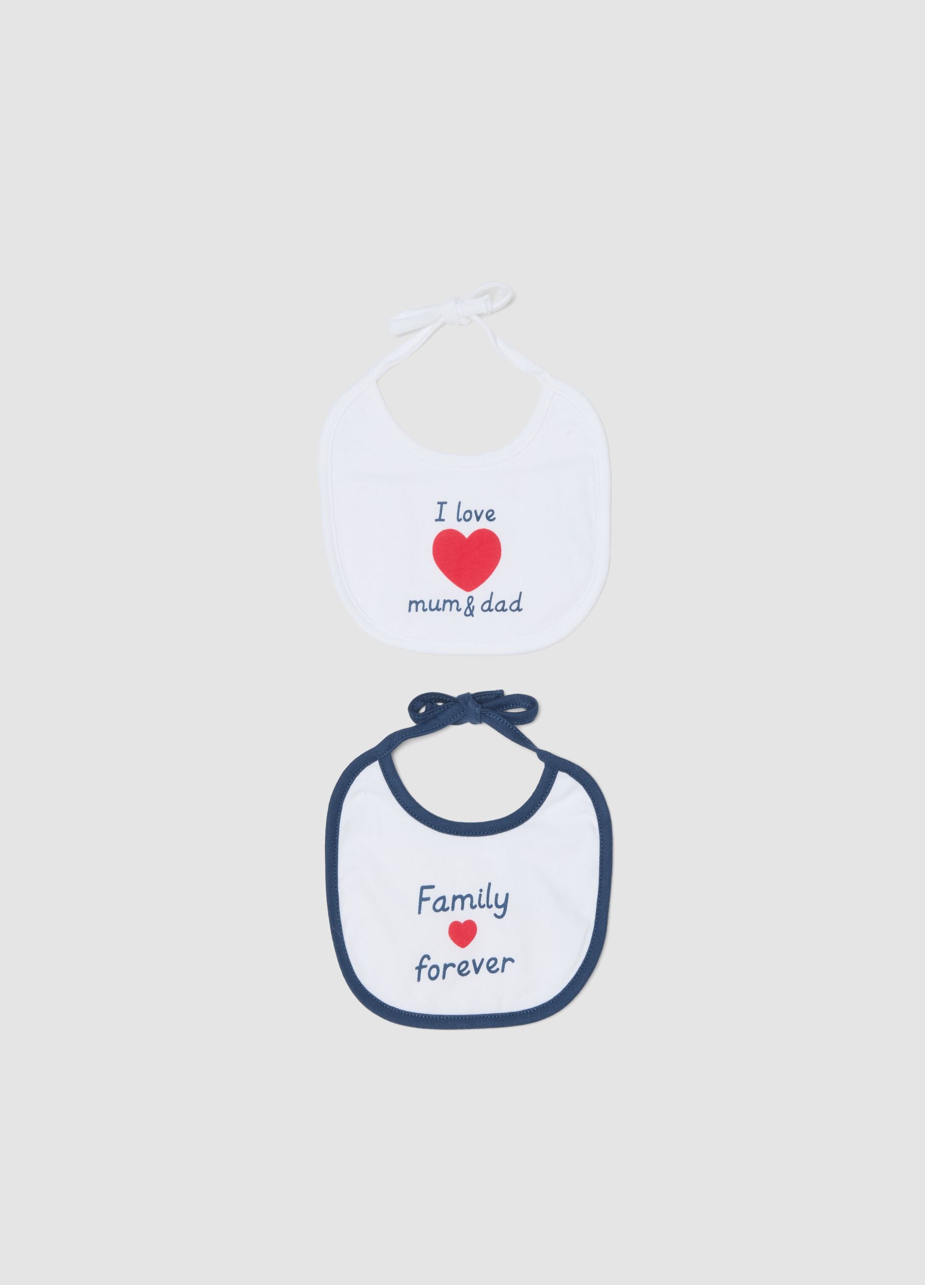 Unisex multicolour pure cotton bibs &ndash; 2-pack