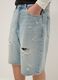 Blue denim skater fit pure cotton shorts with rips_3