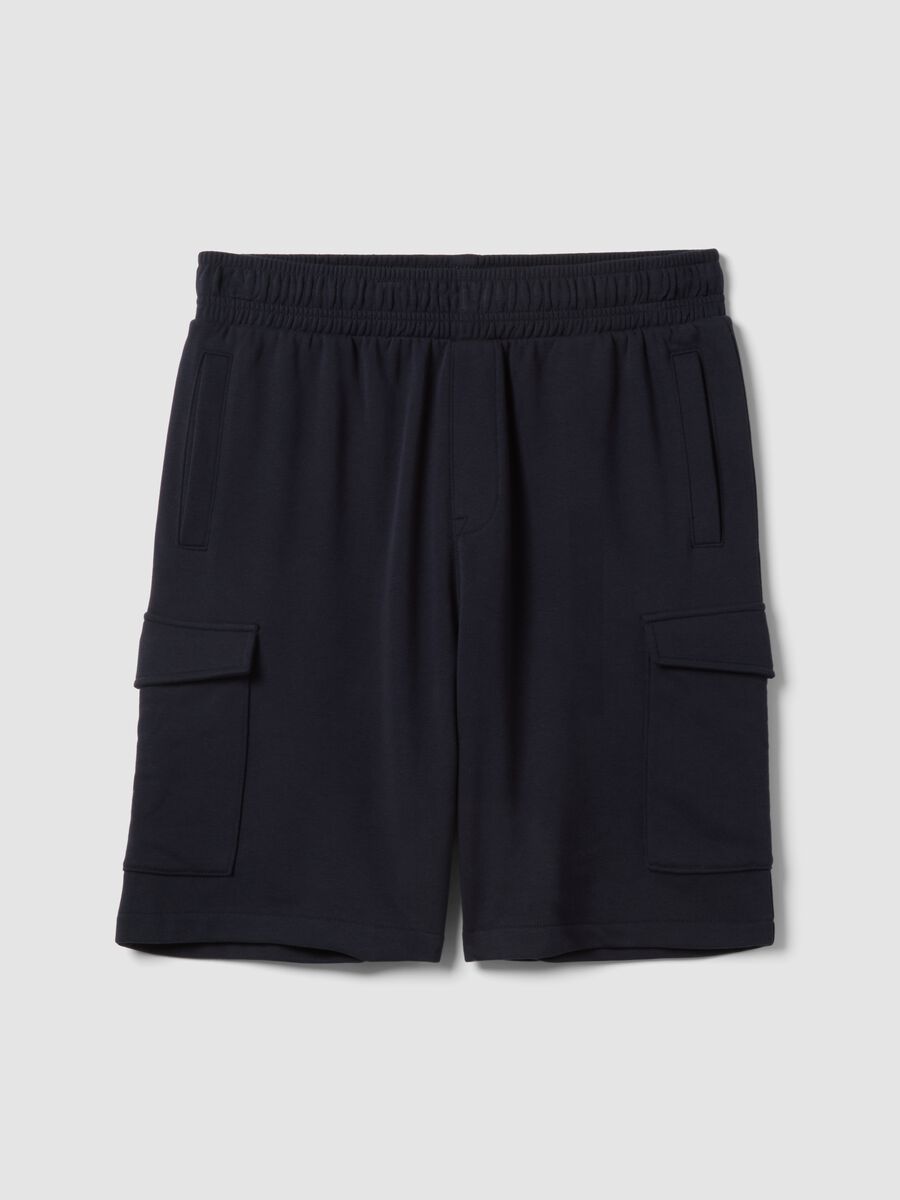 Black cotton-blend cargo Bermuda shorts_4