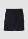 Black cotton-blend cargo Bermuda shorts_4