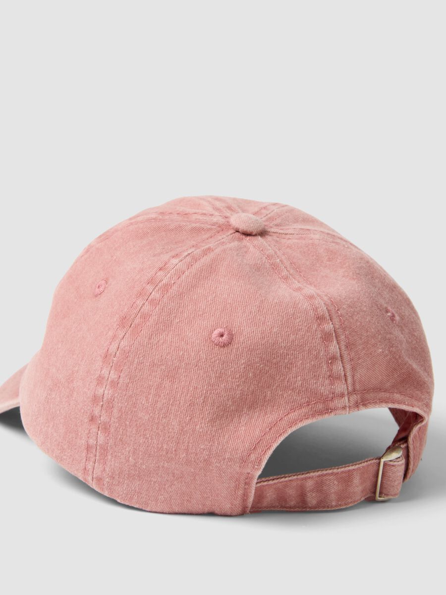 Pink pure cotton baseball cap with embroidered phrase_2