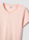 Pink pure cotton nightdress regular fit with Henley neckline_5