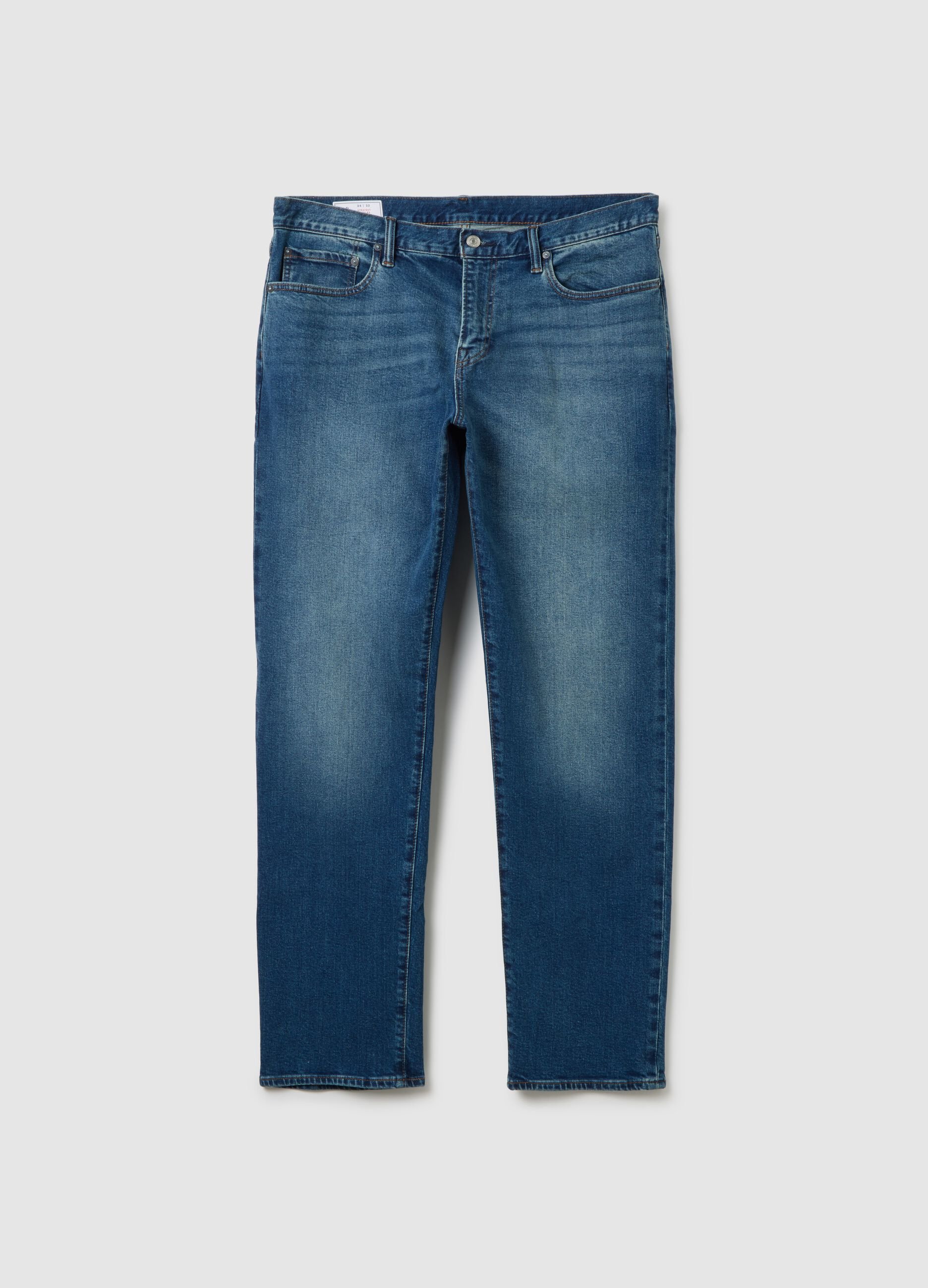 Straight-fit jeans with mid-rise waist