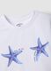 White regular fit stretch cotton t-shirt with starfish_1