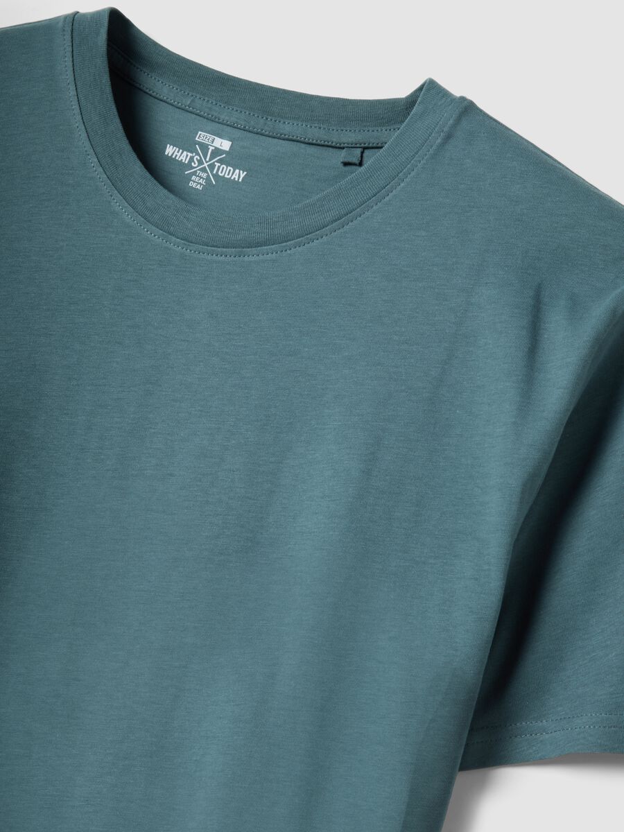 Gr&uuml;nes Kurzarm-T-Shirt aus reiner Baumwolle_1