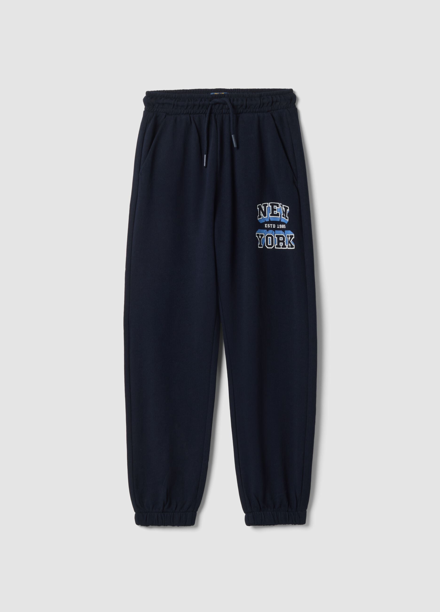 Blaue Jogginghose aus Baumwoll- und Viskosemix
