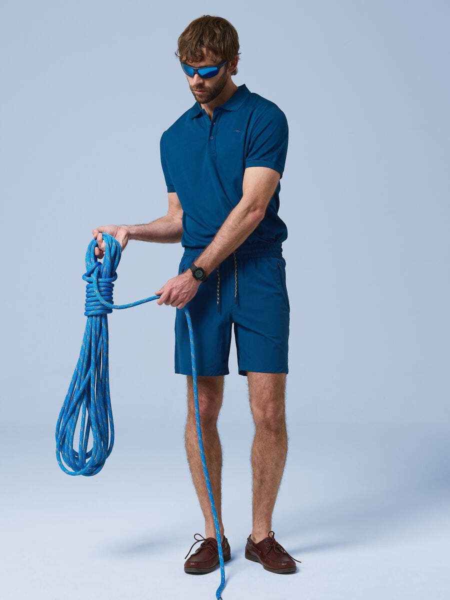 ALTAVIA SAILING blue polo shirt with classic breathable collar_0