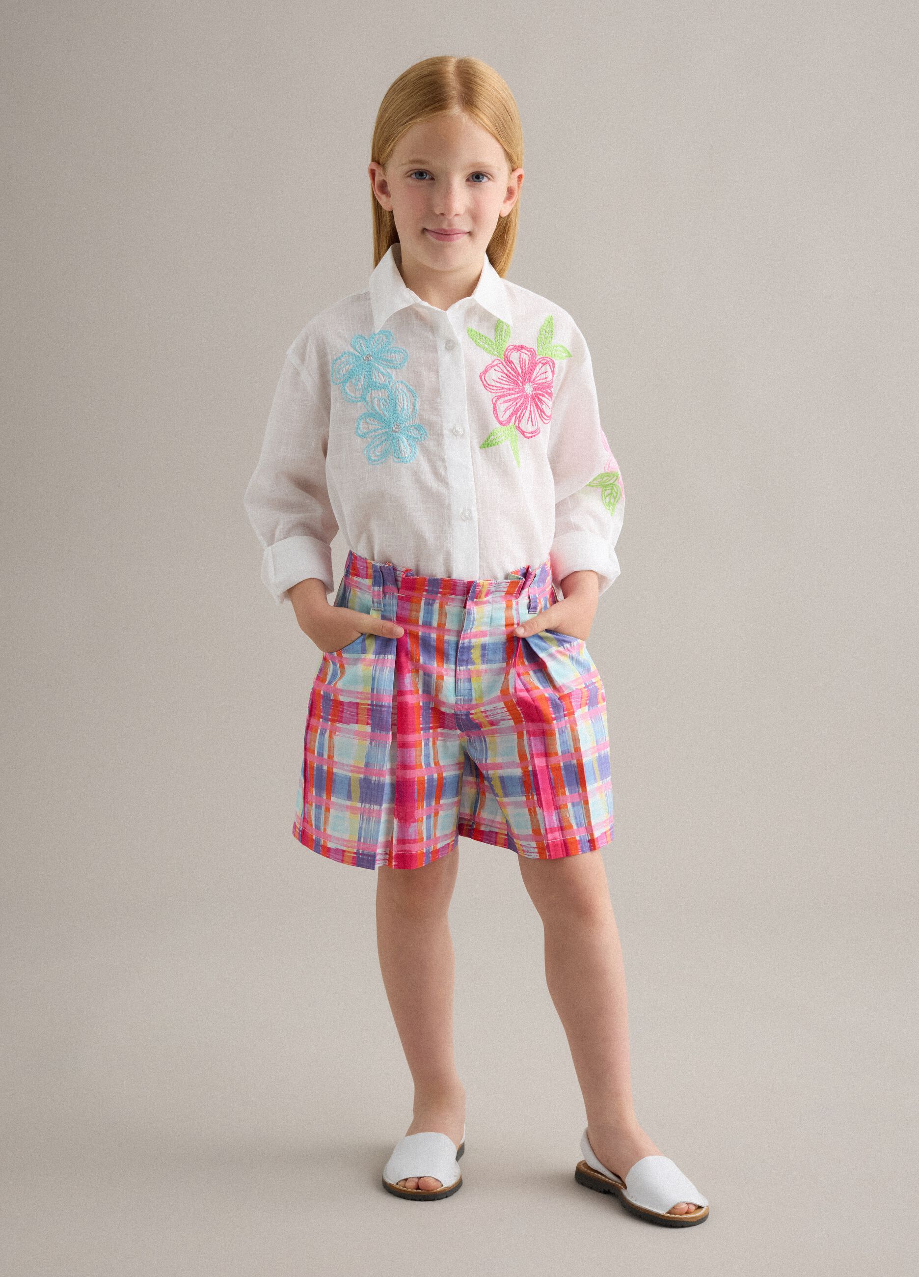 Multicolour pure cotton shorts