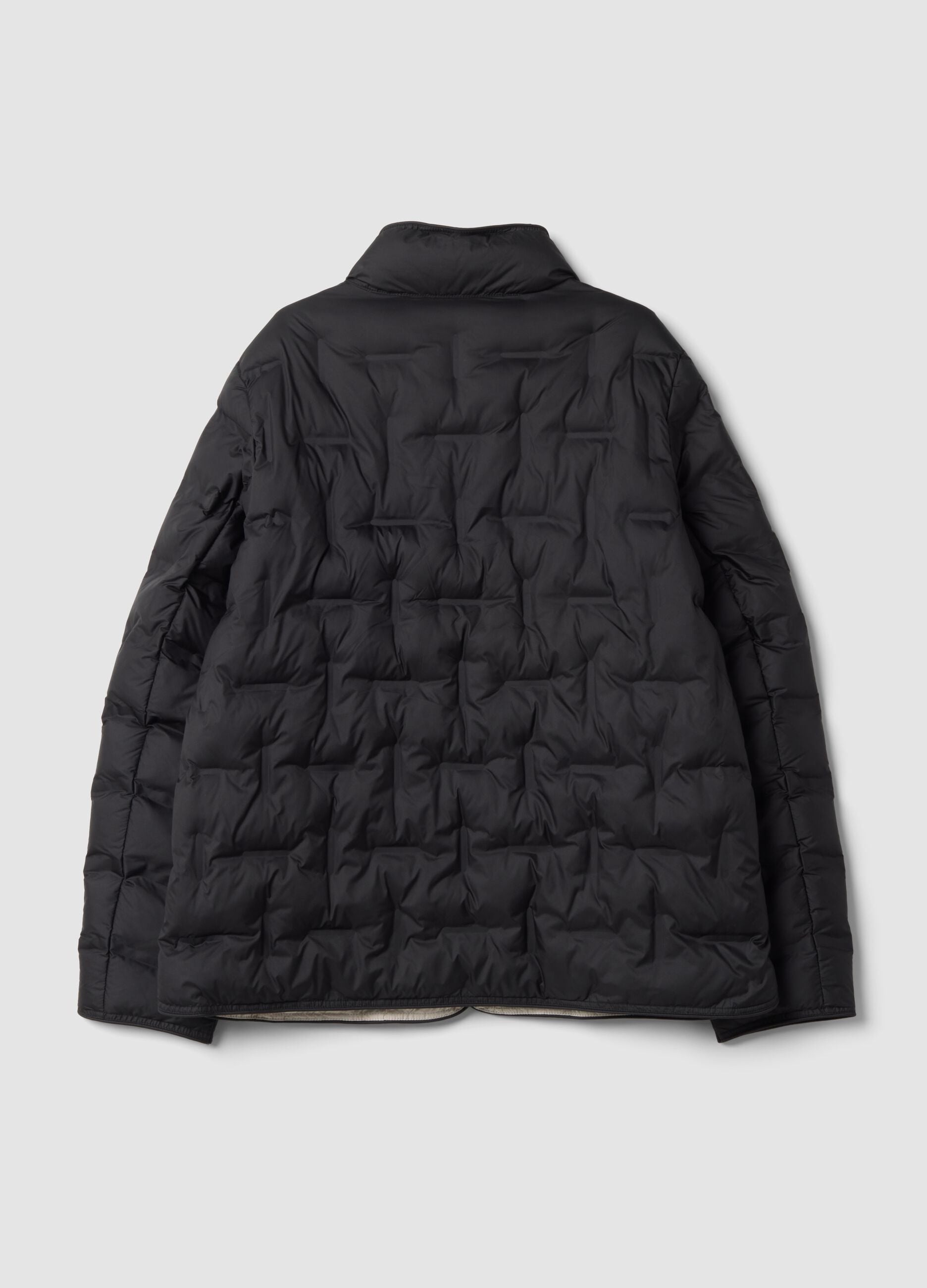 Black padded regular-fit jacket with high neck
