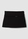 Black stretch viscose mini skirt with belt_4
