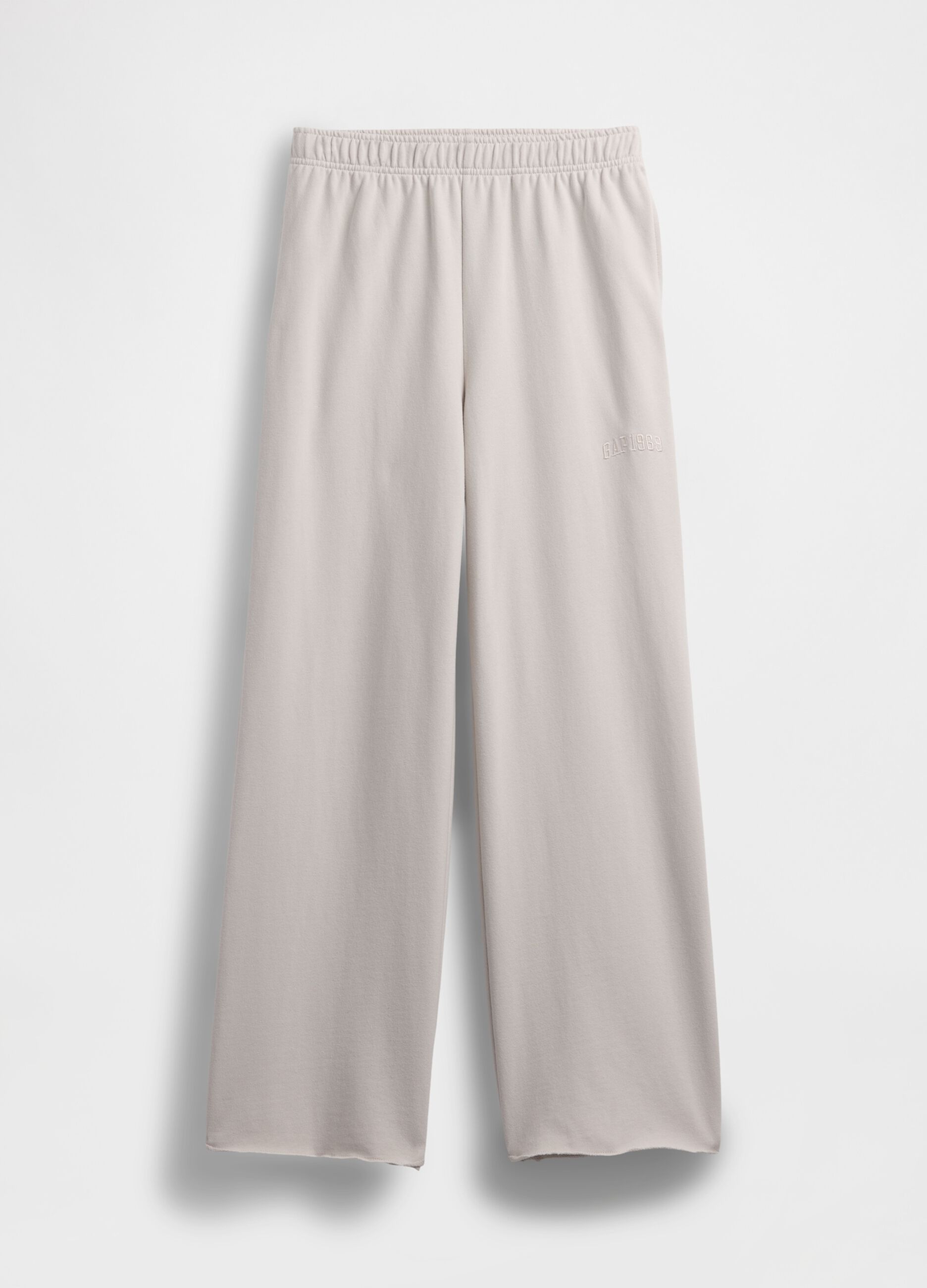 Wide-leg cotton-blend trousers