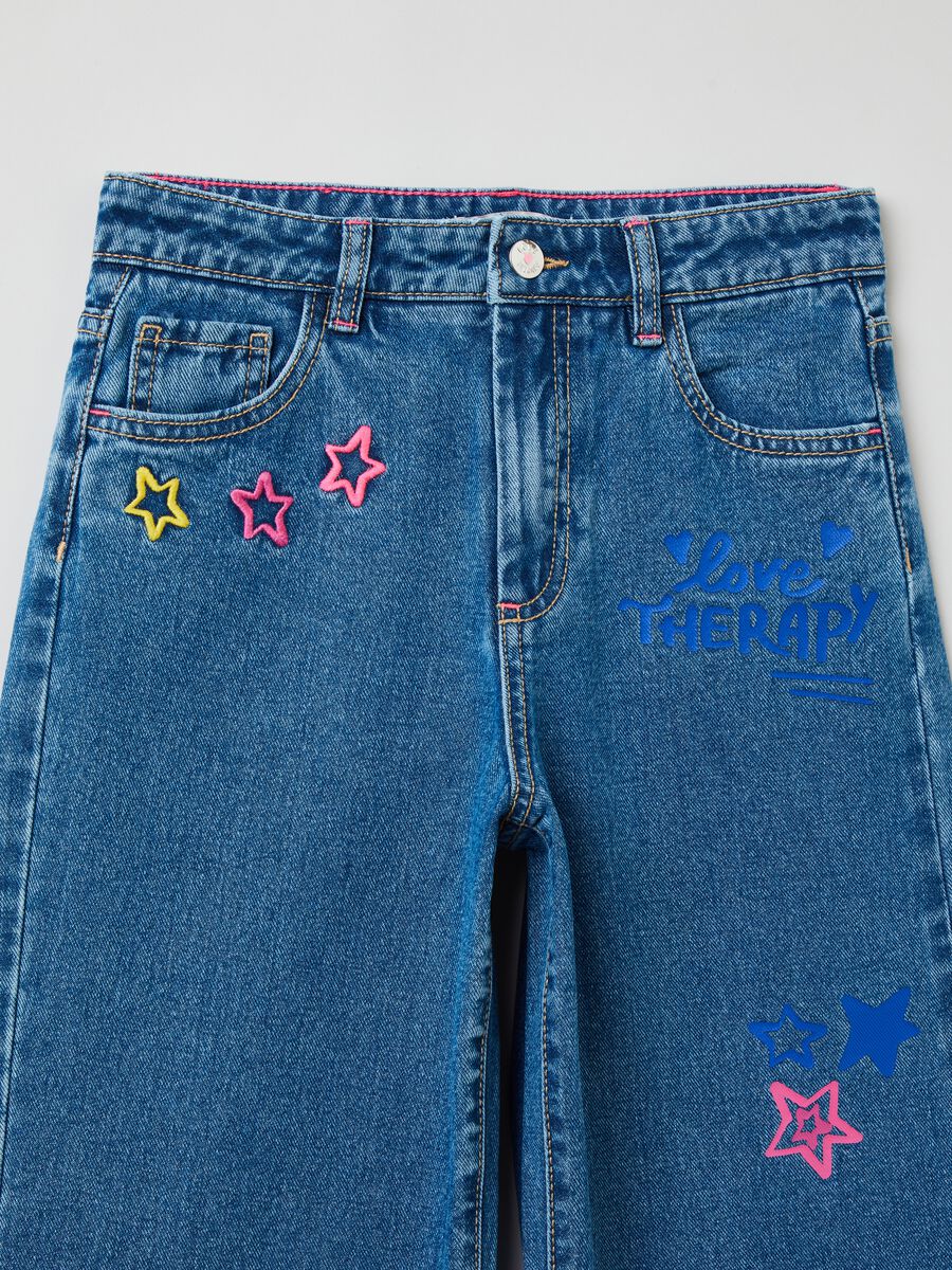 Straight-fit jeans with embroidery and print_2