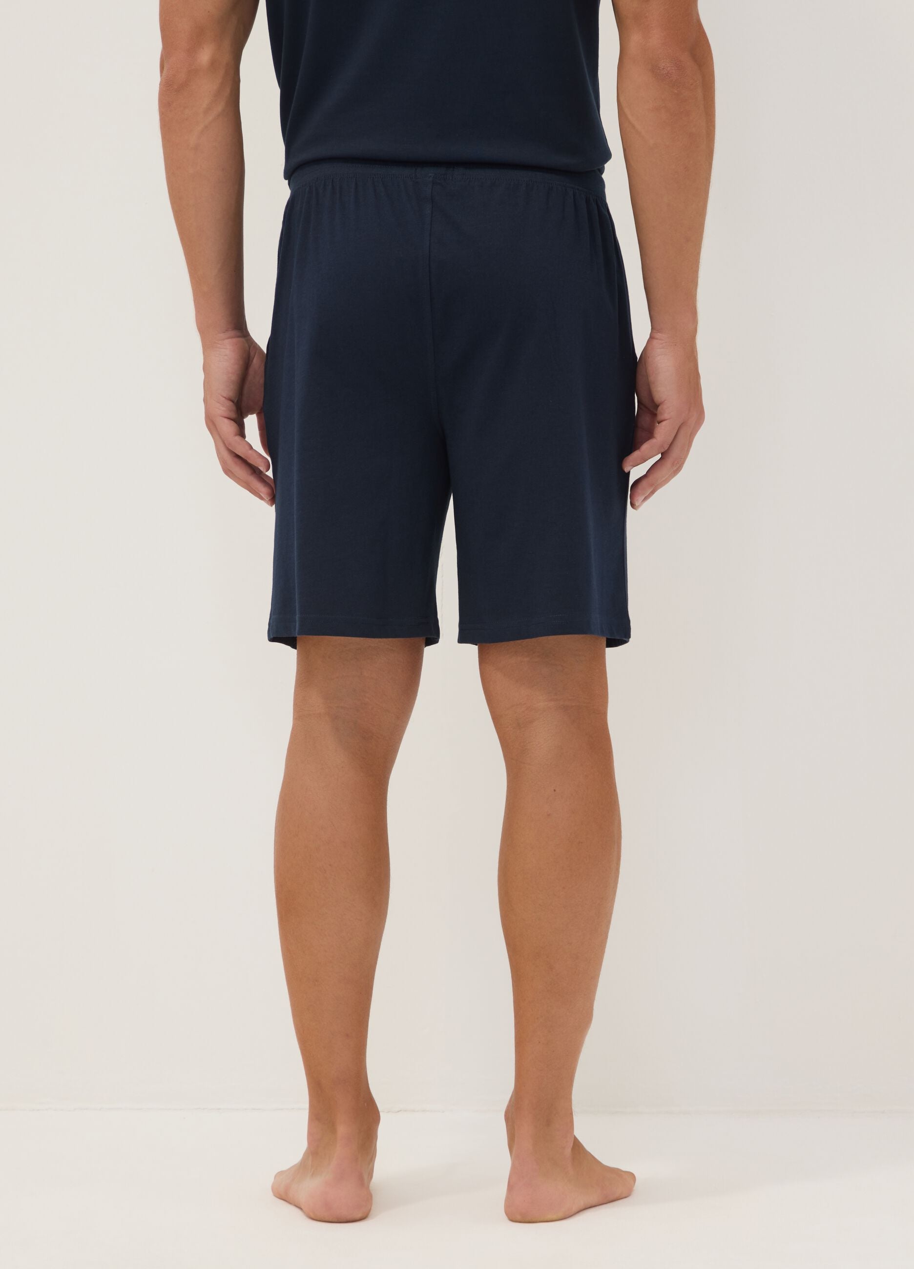 Blaue Pyjamashorts aus Bio-Baumwolle