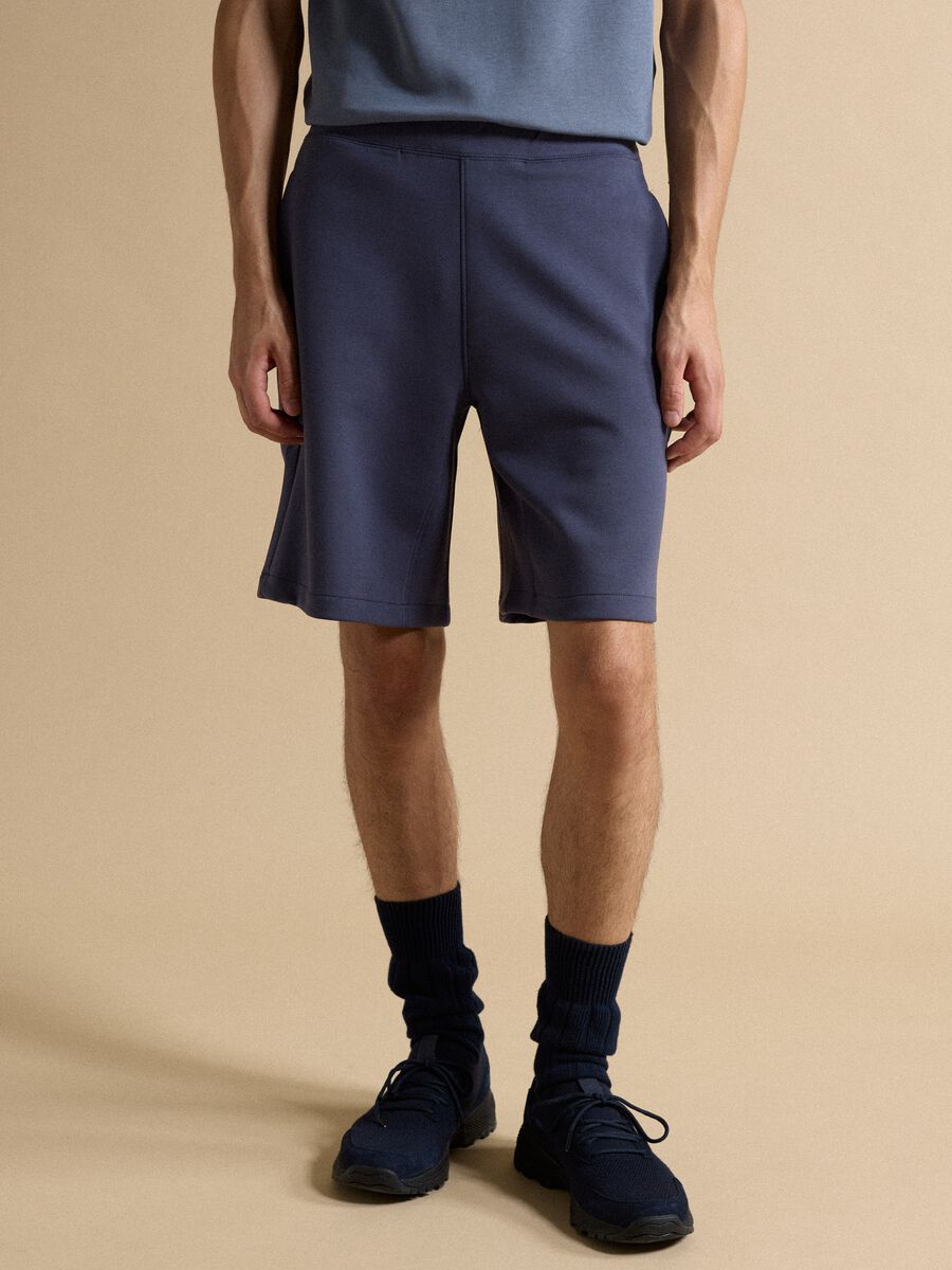 Breathable blue 2-way stretch shorts_1