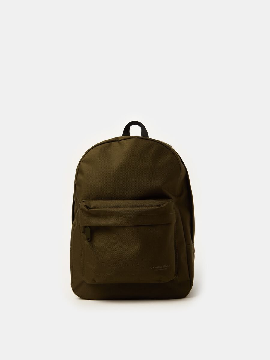 Backpack with external pocket and logo print_0