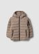 Giubbotto Utralight beige imbottito con cappuccio e zip per bambino_0