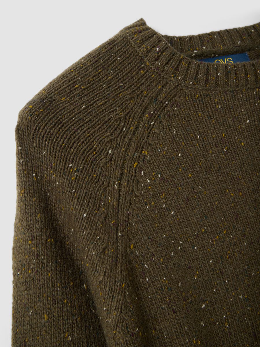 Green cotton-wool blend crew neck jumper_1