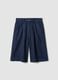 Wide leg pure cotton blue shorts_4