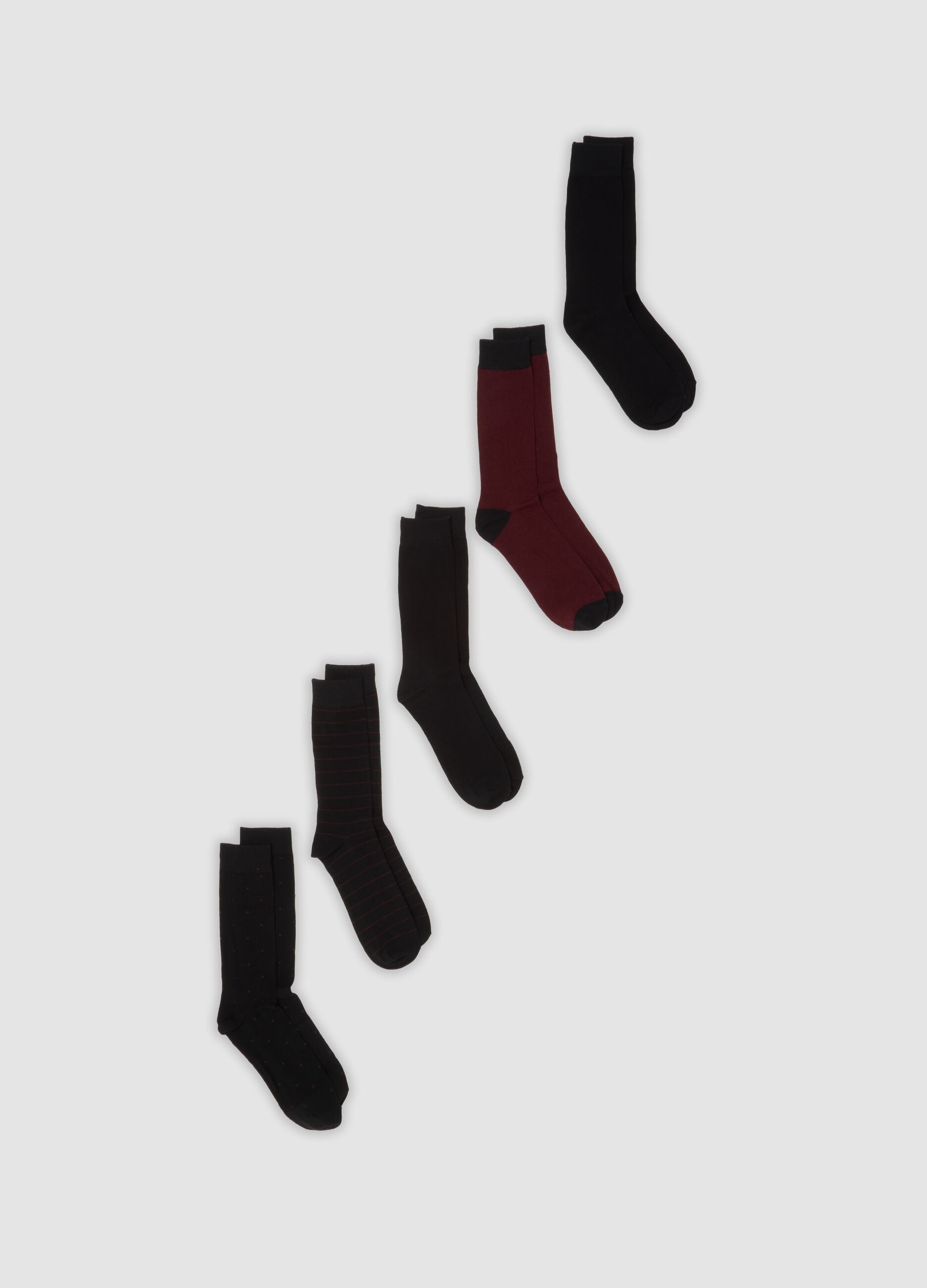 Five-pack of stretch organic cotton mid socks