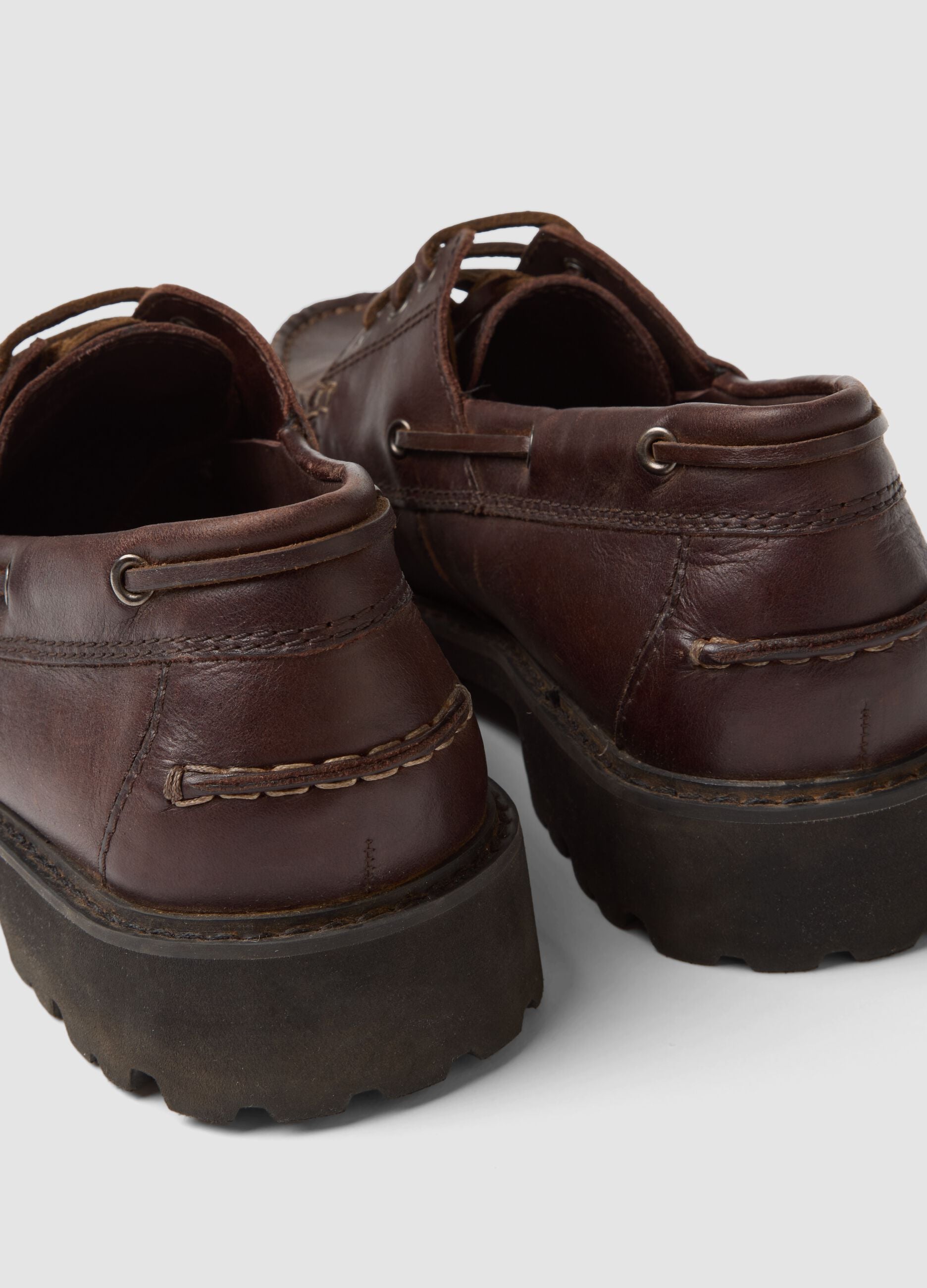 Braune Casual-Lederschn&uuml;rschuhe f&uuml;r Herren
