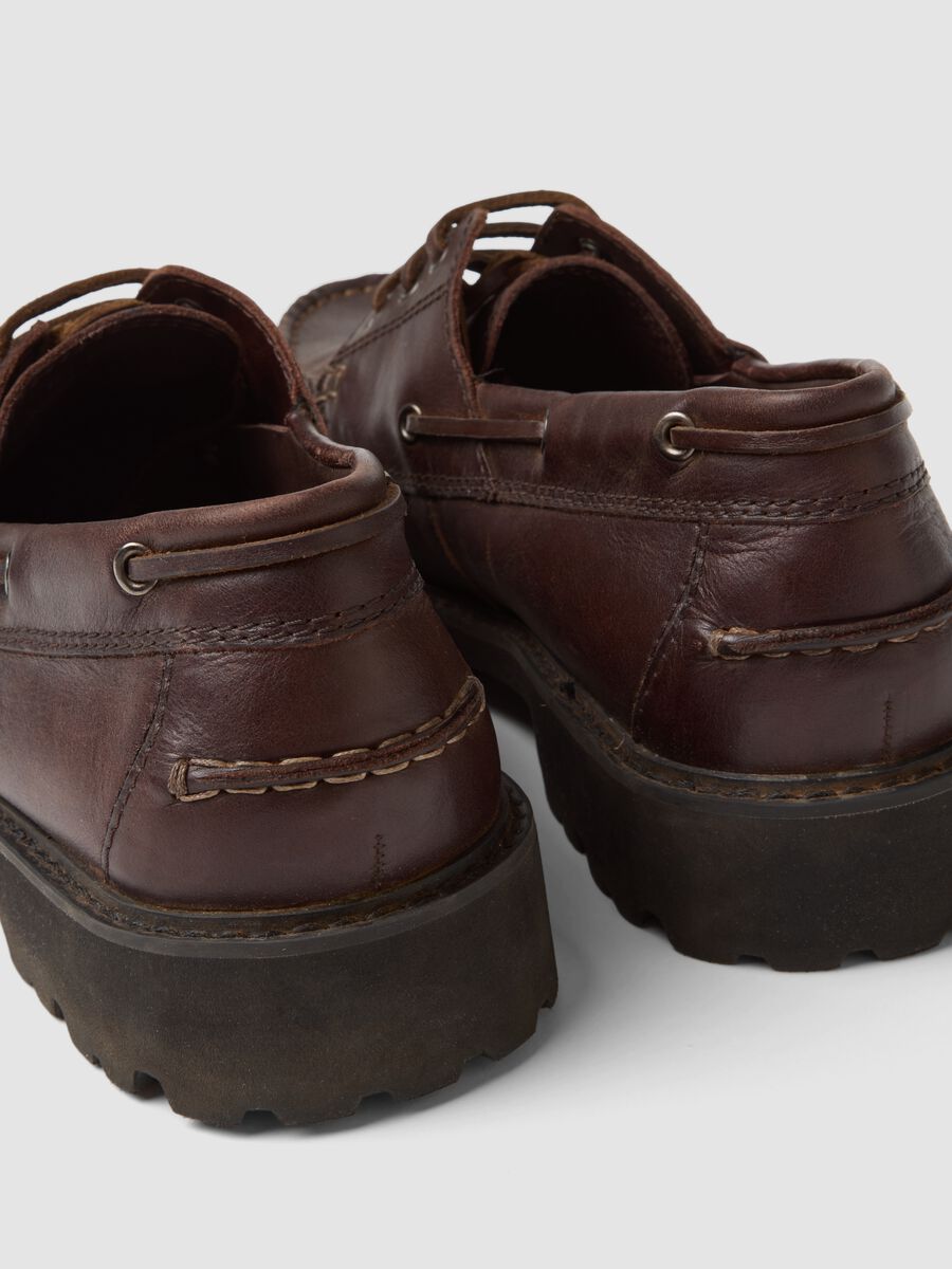 Men&rsquo;s brown leather casual lace-up shoes_2