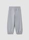 Pantalon jogger gris en coton m&eacute;lang&eacute;_1
